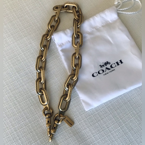 Coach Chunky Chain Link Strap In Brass - Picture 8 of 15